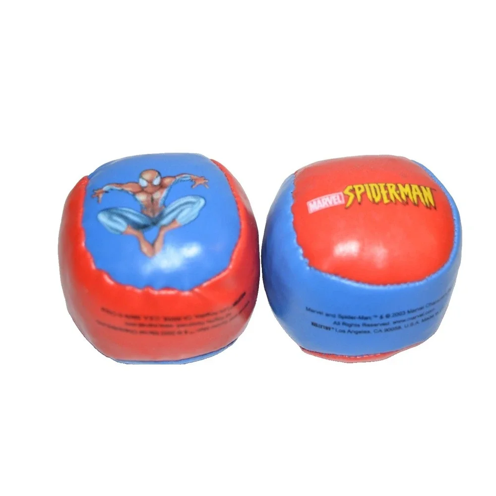 Vtg Marvel  Spider-man‎ Hacky Sack 2003 Blue & Red 2 Panel Footbag set of 2